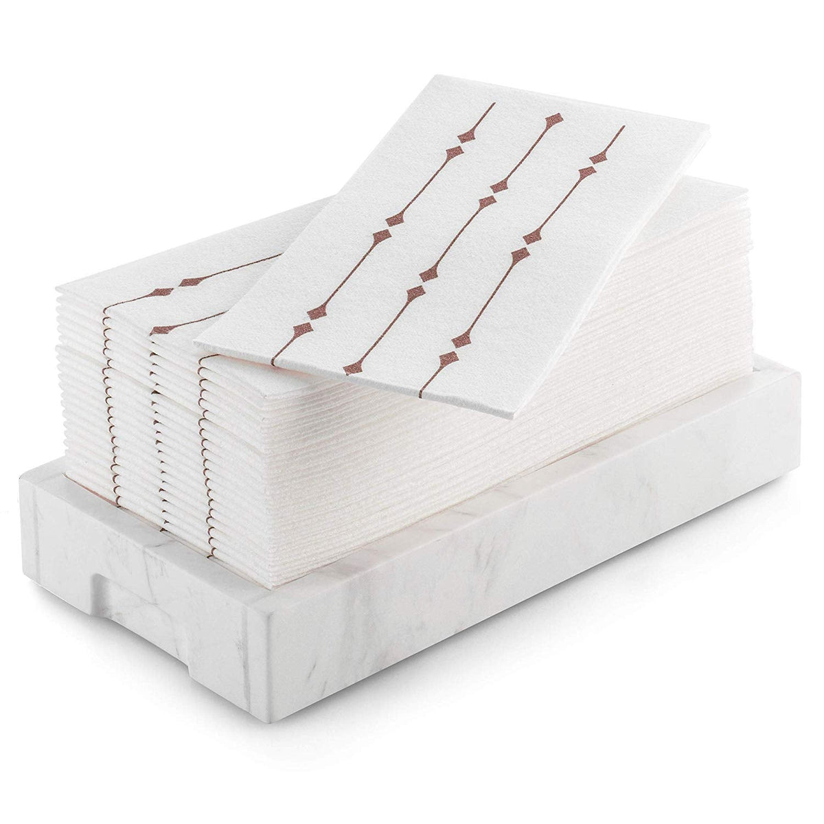 Bazaarqix Disposable Hand Towels & Decorative Bathroom Napkins | Soft and Absorbent Linen-Feel Paper Guest Towels for Kitchen, Parties, Weddings, Dinners or Events (100-Pack) (Rose Gold)