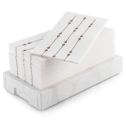 Bazaarqix Disposable Hand Towels & Decorative Bathroom Napkins | Soft and Absorbent Linen-Feel Paper Guest Towels for Kitchen, Parties, Weddings, Dinners or Events (100-Pack) (Rose Gold)